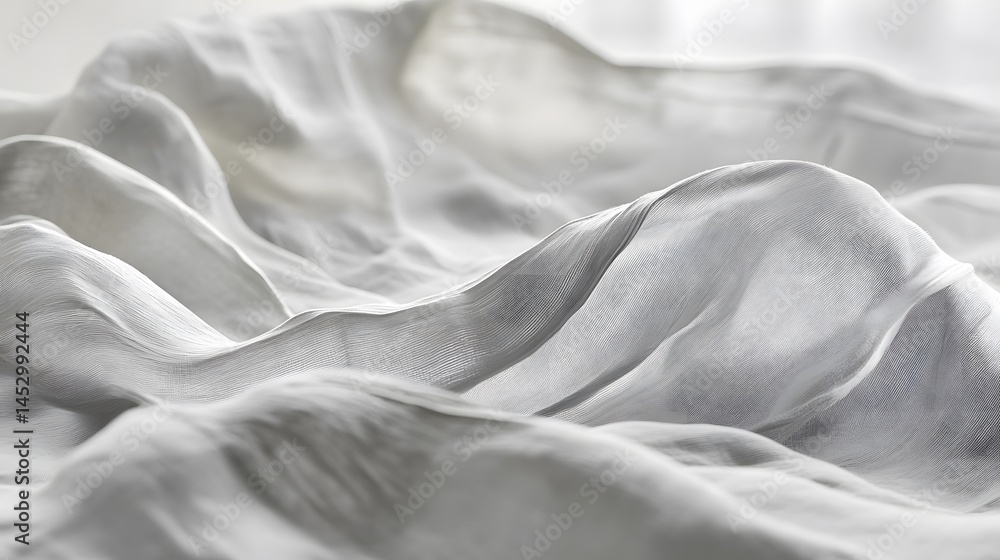 Obraz premium Abstract Draped Light Gray Fabric Texture Background