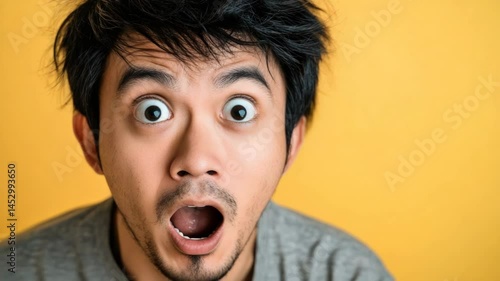 A man expressing surprise with an astonished look on his face