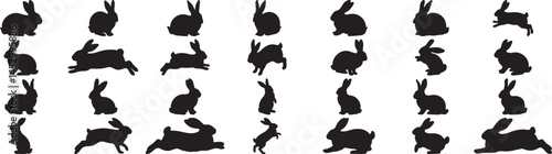 Diverse Bunny Silhouettes Collection Perfect for Design Projects