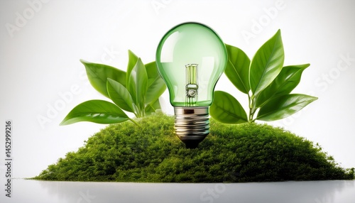 light led bulb eco isolated on white background financial savings financial concepts pioneering financial and green backgrounds
