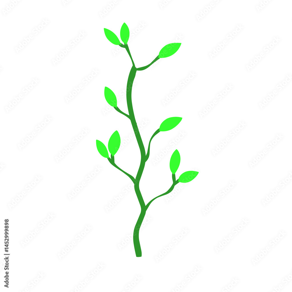 Obraz premium Stylized luminescent plant illustration on stark backdrop offering a futuristic element