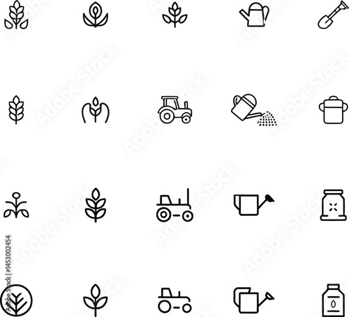 Gardening icon set design