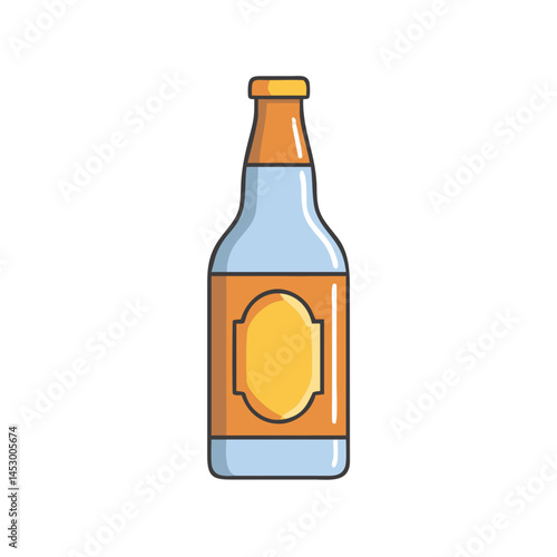 Isolated beer bottle vector illustration for brewery branding and product presentation design