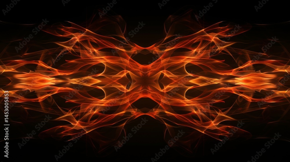 Fototapeta premium Mesmerizing Display Of Fiery Flames Against Jet Black Canvas