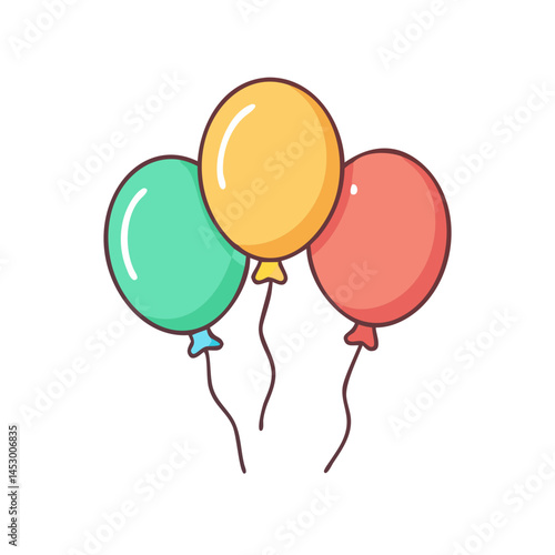 Colorful party balloons illustration for birthday celebration and special events decoration needs