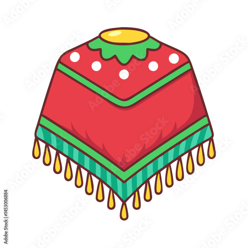 Find the perfect traditional mexican poncho vector illustration for cinco de mayo celebration