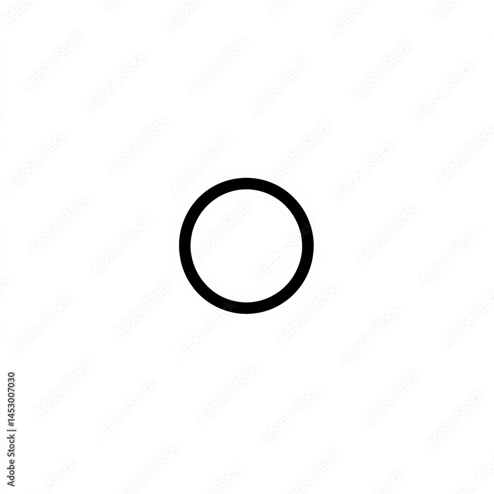 A simple black outline forming a hollow circular shape
