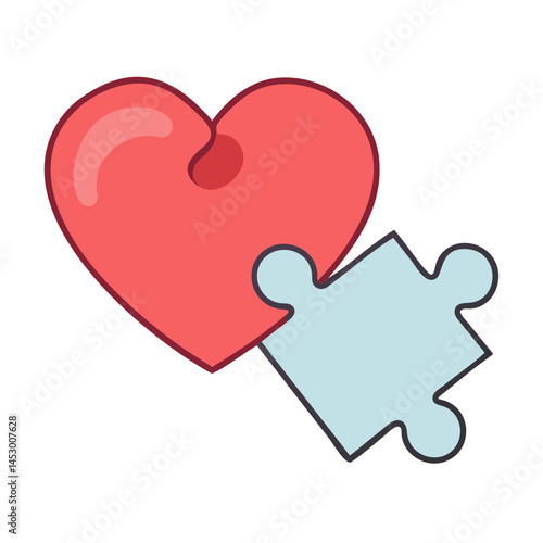 Heart puzzle piece love romance relationship connection valentine's day jigsaw fit match complete together passion friendship affection part