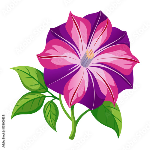Beautiful purple flower illustration design floral botanical bloom blossom plant vector art graphic nature drawing