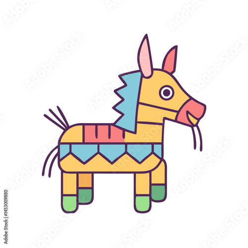 Colorful donkey piñata for mexican party celebration traditional game festive decoration fun