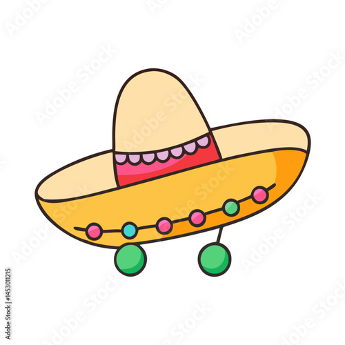 Find the perfect traditional mexican sombrero hat vector art illustration for cinco de mayo party