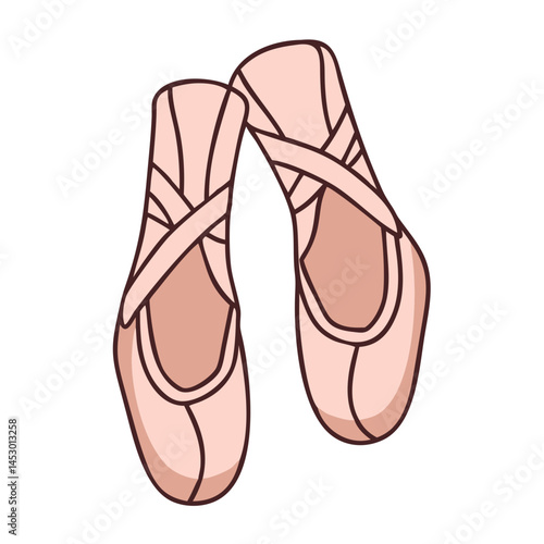 Ballet pointe shoes vector illustration dance shoes ballerina footwear ballet dancer shoes design art