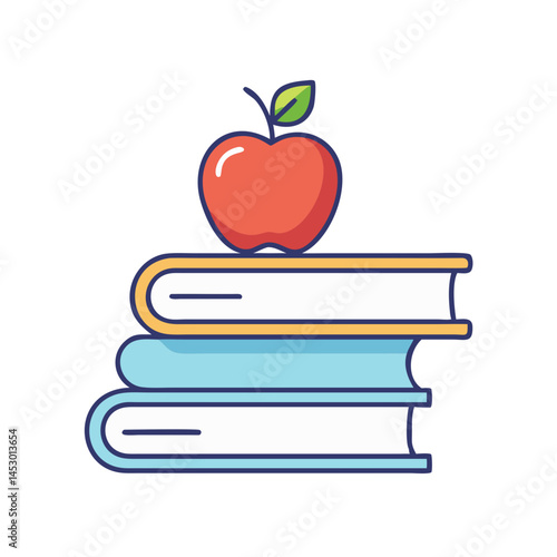 Apple on books education school study learning knowledge reading textbook library academic success
