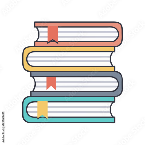 Stack of books vector illustration education reading learning knowledge literature study library book