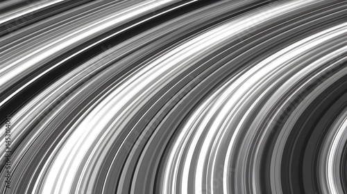Abstract Monochrome Swirling Lines Background, Elegant Grey Scale Curves, Dynamic Motion Graphic Design