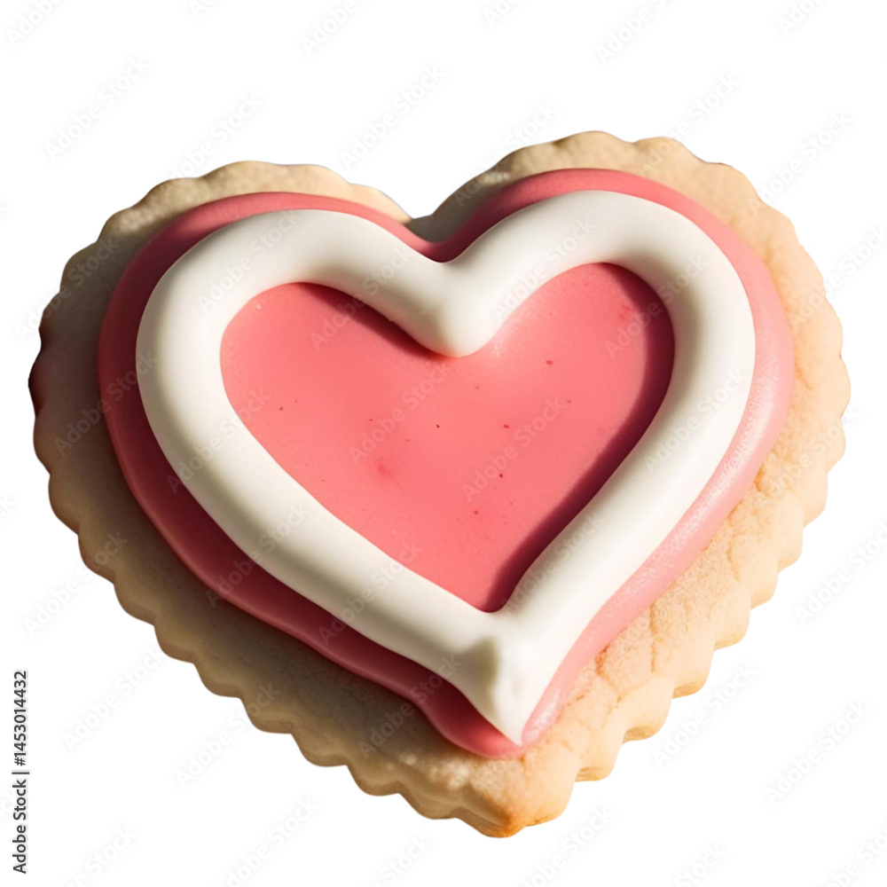 heart shaped cookie ; isolated on a transparent background heart shaped cookie ; isolated on a transparent background