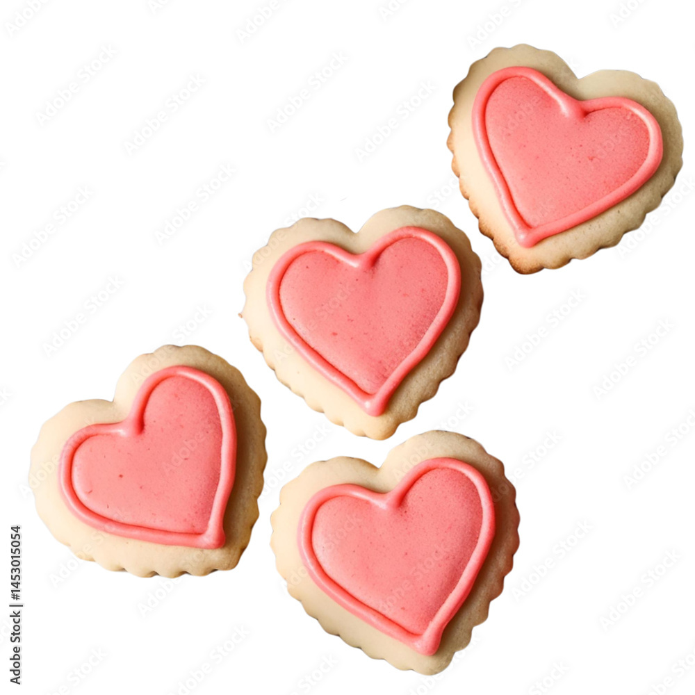 heart shaped cookie ; isolated on a transparent background heart shaped cookie ; isolated on a transparent background
