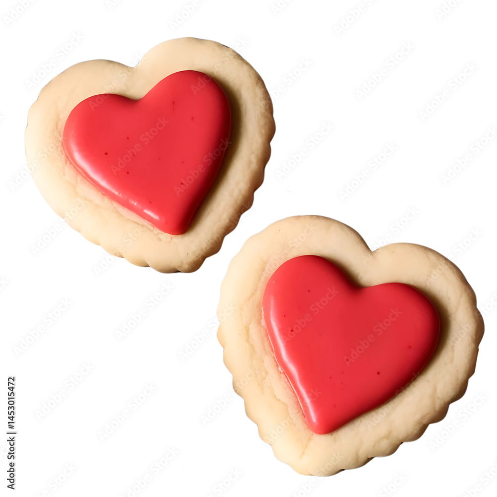 heart shaped cookie ; isolated on a transparent background heart shaped cookie ; isolated on a transparent background
