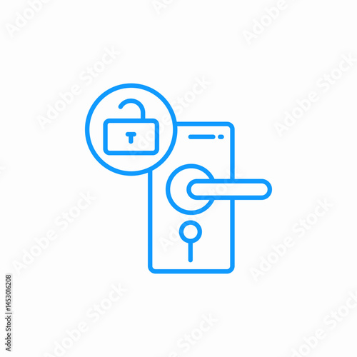 door unlocked icon sign vector