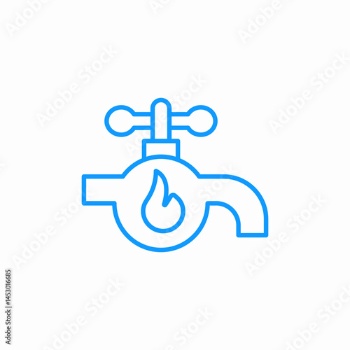 hot water tap icon sign vector