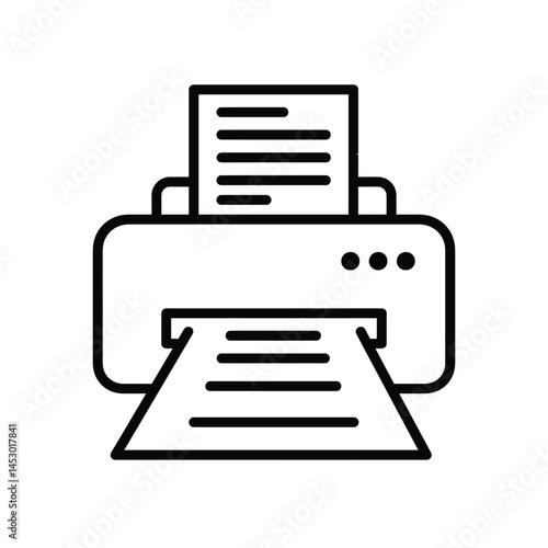 High-Quality Printer Icon Printing Document Illustration