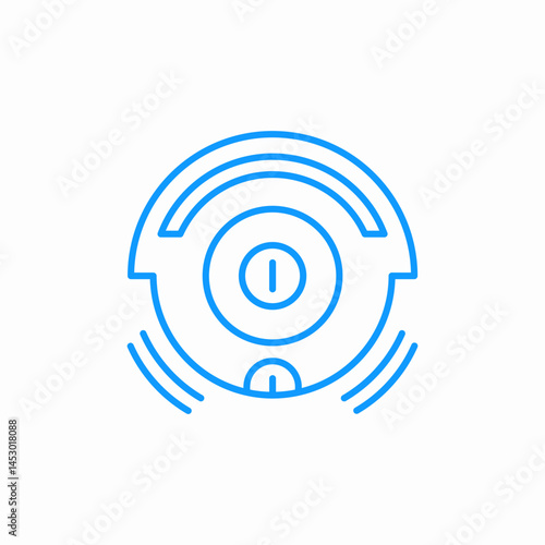 robot vacuum on icon sign vector