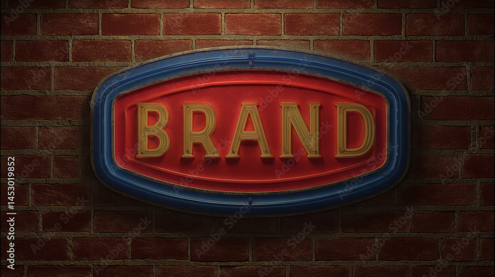 Obraz premium Retro neon sign with word 