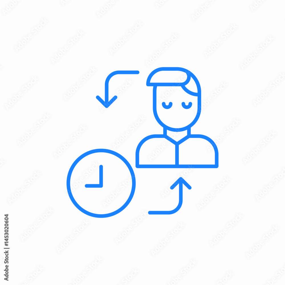 time man arrows icon sign vector time man arrows icon sign vector