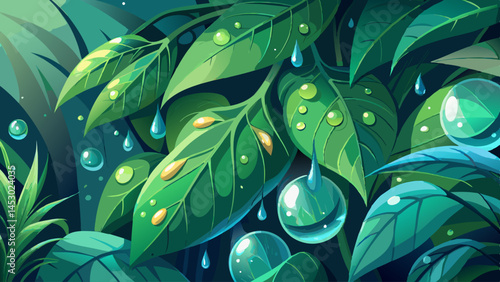 Raindrops rest on emerald veins,
Whispers of growth in gentle rains.
New life wakes in morning's glow,
Where nature's quiet wonders grow.