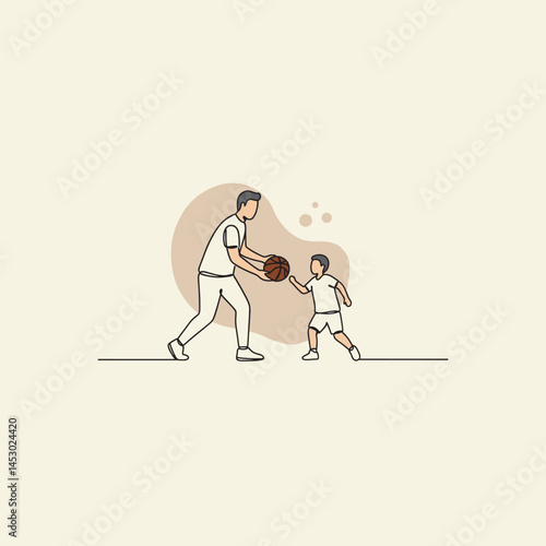 Father and son bonding playtime basketball joy pure happiness