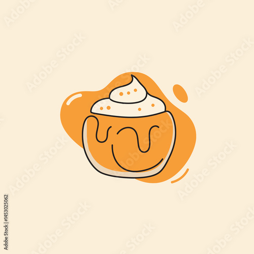 Sweet pumpkin spice latte art happy vibes delicious autumn treat
