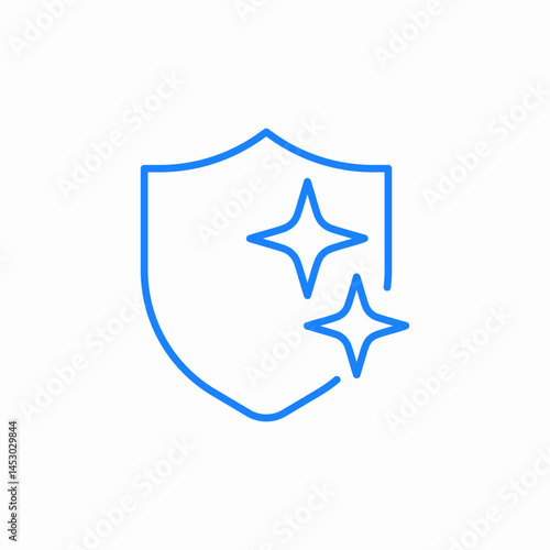 clean sparkle shield icon sign vector