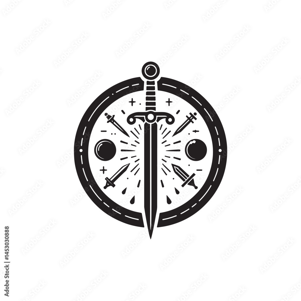 Naklejka premium The Sword of Damocles Vector (1).eps