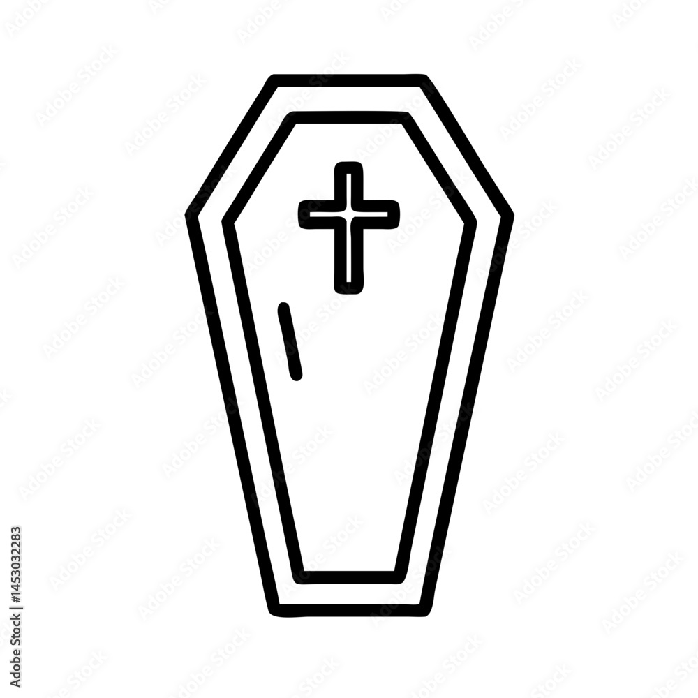 coffin icon, simple design, black and white coffin icon, simple design, black and white