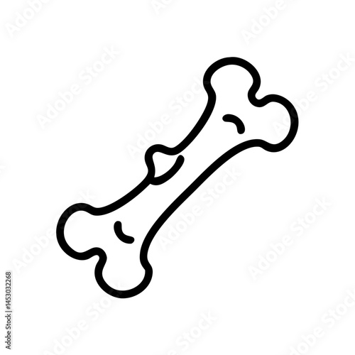 bone icon, simple design, black and white