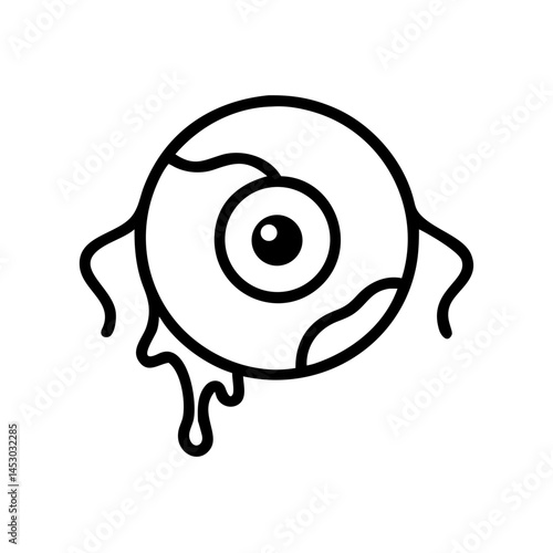eyeball icon, simple design, black and white