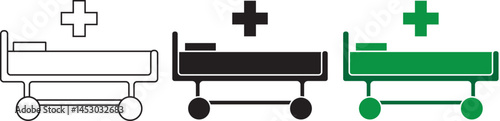 patient bed icon in hospital