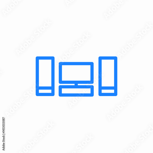home theater setup icon sign vector
