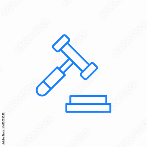 judge gavel court icon sign vector