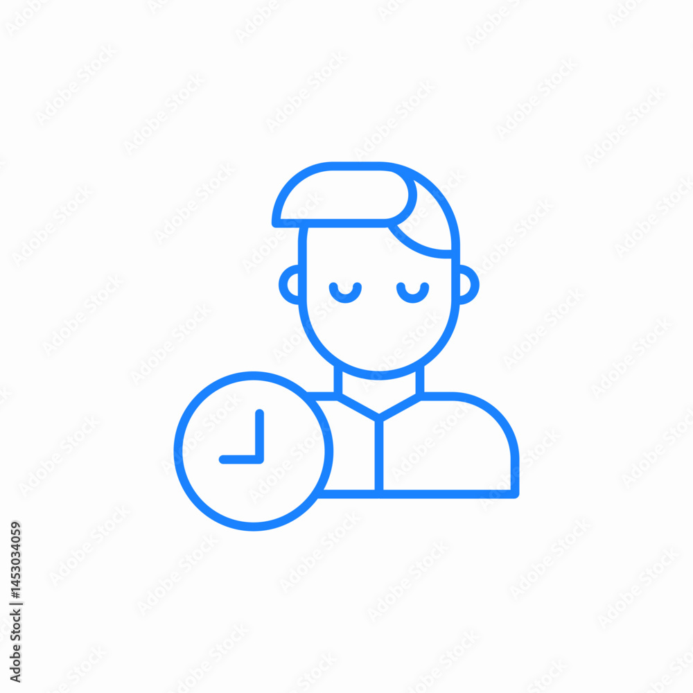 man time management icon sign vector man time management icon sign vector