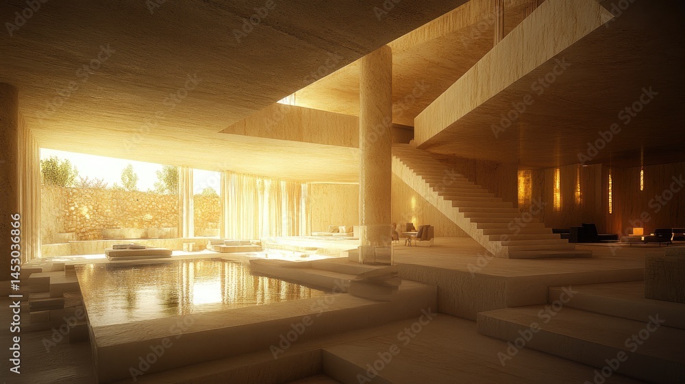Spacious, sunlit interior design of a modern home.
