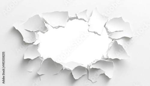 Torn paper hole with a blank black space for creative design ideas