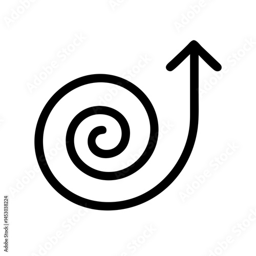 Growth Spiral Arrow Icon – Viral Design Trend for Business and Marketing:
Minimalist spiral arrow icon symbolizing growth, upward movement, progress, and viral trends in modern business and design.