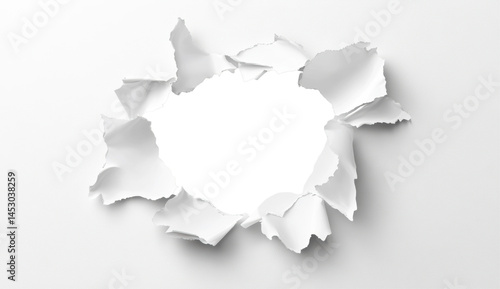 Torn Paper Hole With White Edges and Black Background for Design