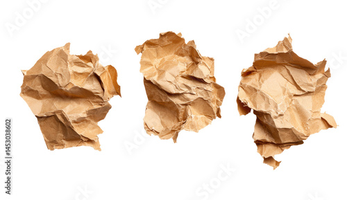 Crumpled Brown Paper Texture for Background or Overlay Design Use
