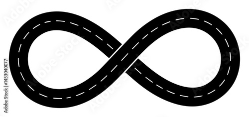infinity loop road highway silhouette vector engraving shape