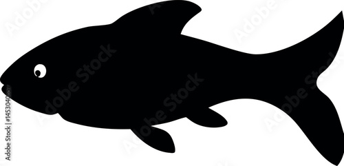  fish silhouette on white background.