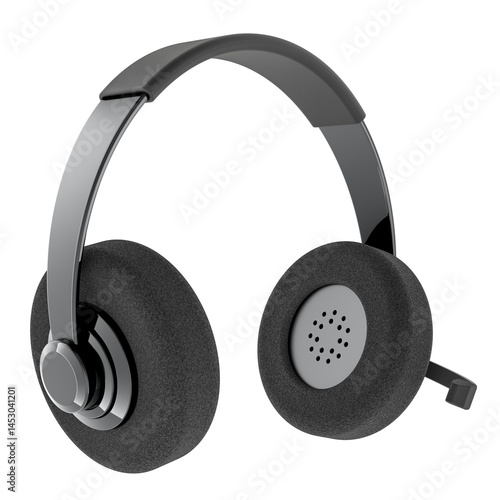 Obraz na płótnie Headset with microphone, 3D rendering isolated on transparent background w salonie