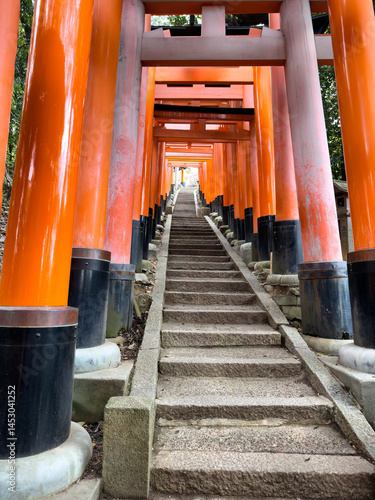 Obraz na płótnie Staircase in Japan going to the temple shrine w salonie