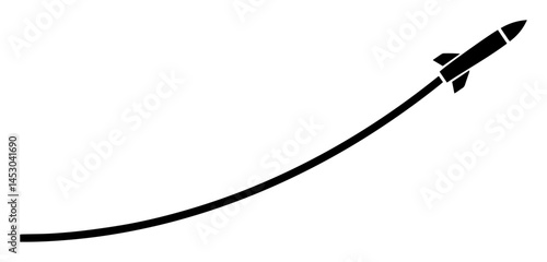 rocket launch silhouette vector engraving